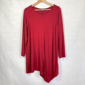 Comfy USA  Asymmetrical Hem Tunic Dress Slinky Artsy Bold Academia Art Teacher M
